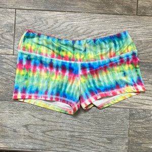 Rainbow tie dye Fleo shorts, originals, size M